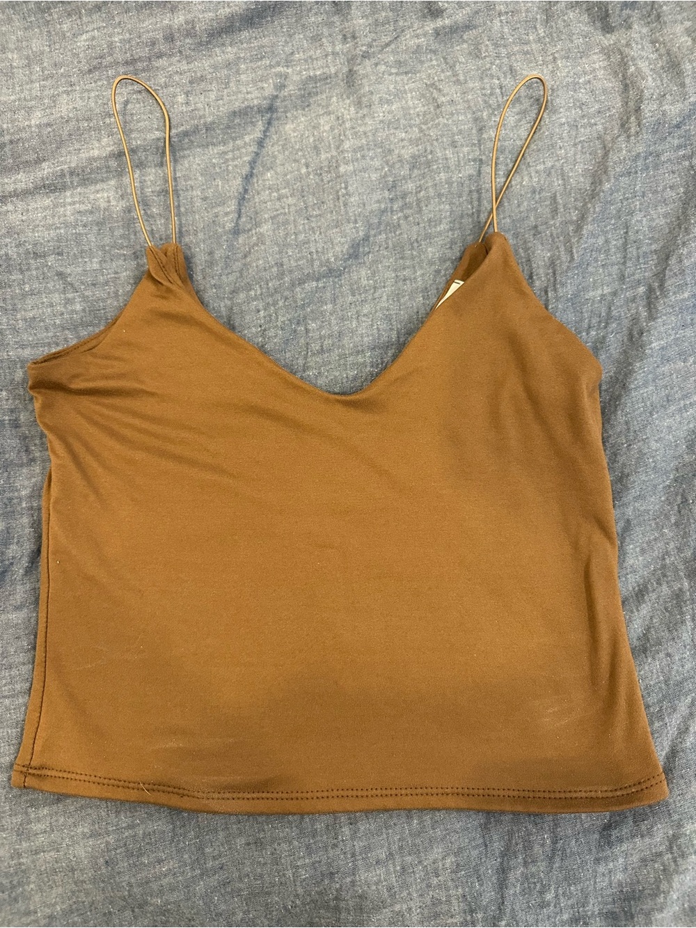 Gaze Brown V-Neck Cami Top